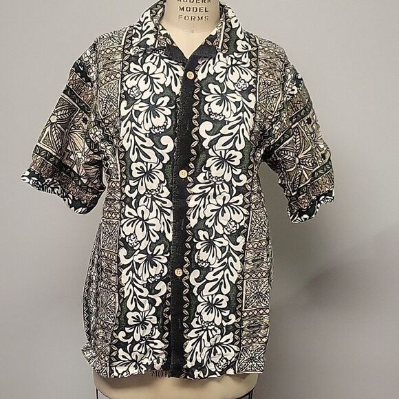 GOOD VIBES TROPICAL PRINT SHORT SLEEVE BUTTONED CASUAL SHIRT SZ XL - Picture 1 of 4